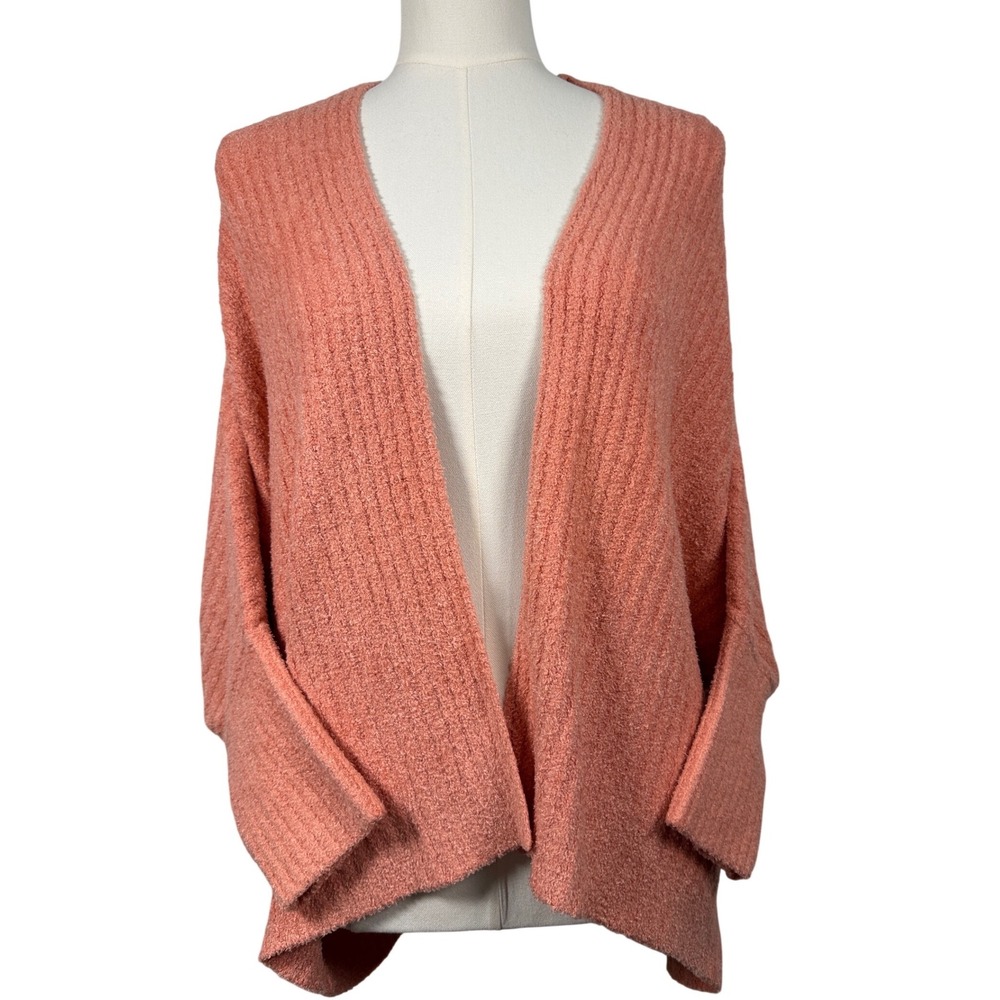 Barefoot Dreams CozyChic Lite Cardigan Coral Pink L XL Duster